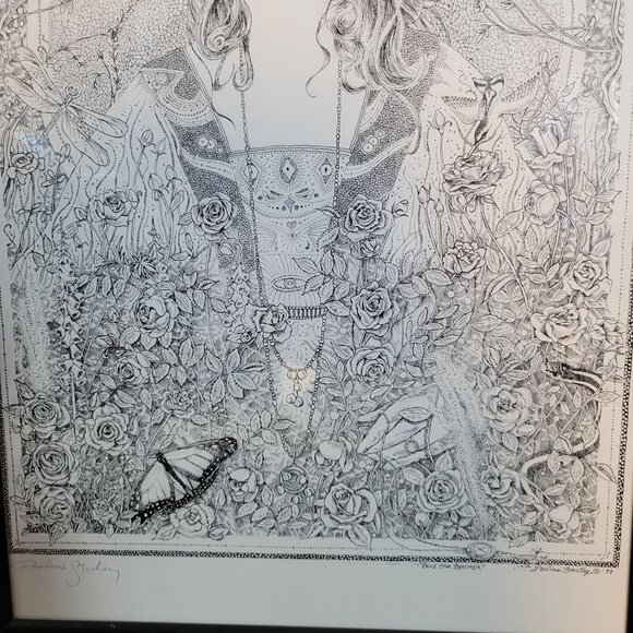 Bells for Anastasia Pauline Stuckey Signed Print Tori Amos Metal Frame - Picture 3 of 9